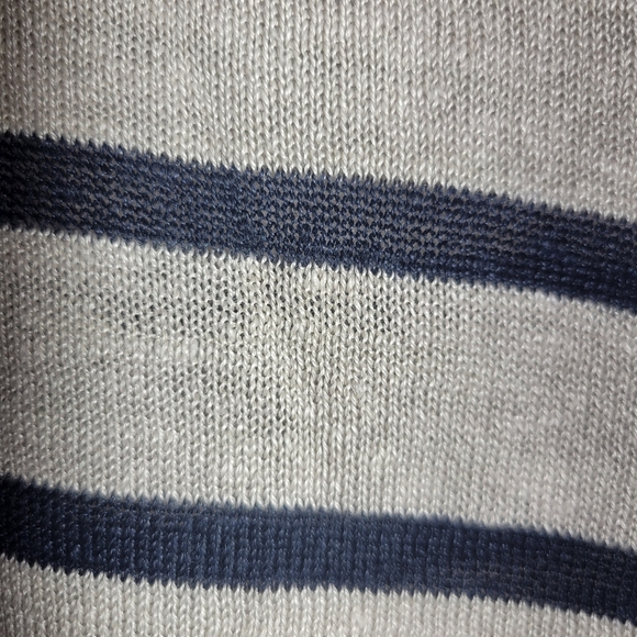 ❤️ 3 for $35 linen striped crew neck 3/4 sleeve loose fit knit sweater small - Picture 4 of 5